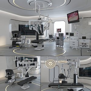 Surgery Robotic Machine Operation Room Interior