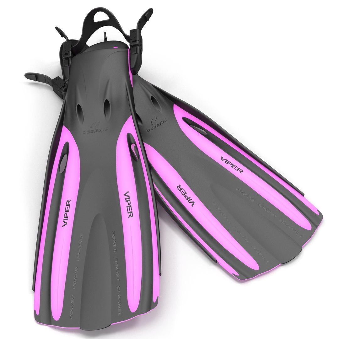 Oceanic Viper Fins Violet 3D model preview