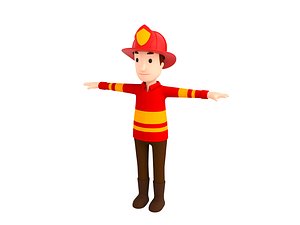 firefighter character 3D model
