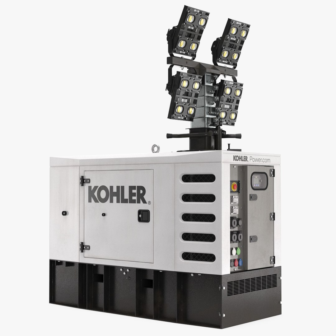 Kohler Generator with Light Mast 3D model preview