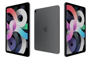 Apple iPad Air 4 2020 Space Gray Low Poly 3D