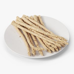 Cooked White Asparagus Spears 3D model