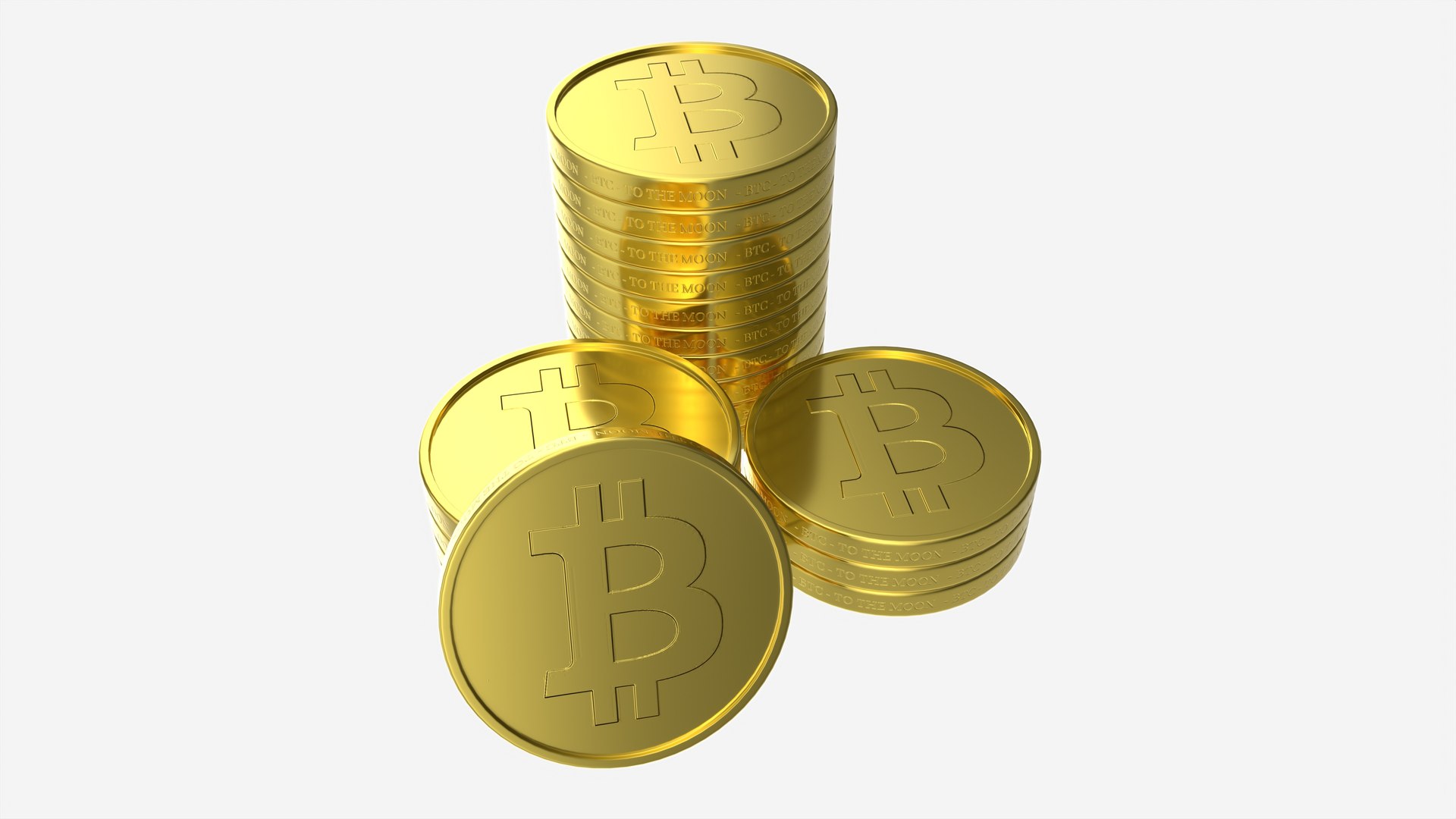 3D model Bitcoin Coin stack - TurboSquid 2108681