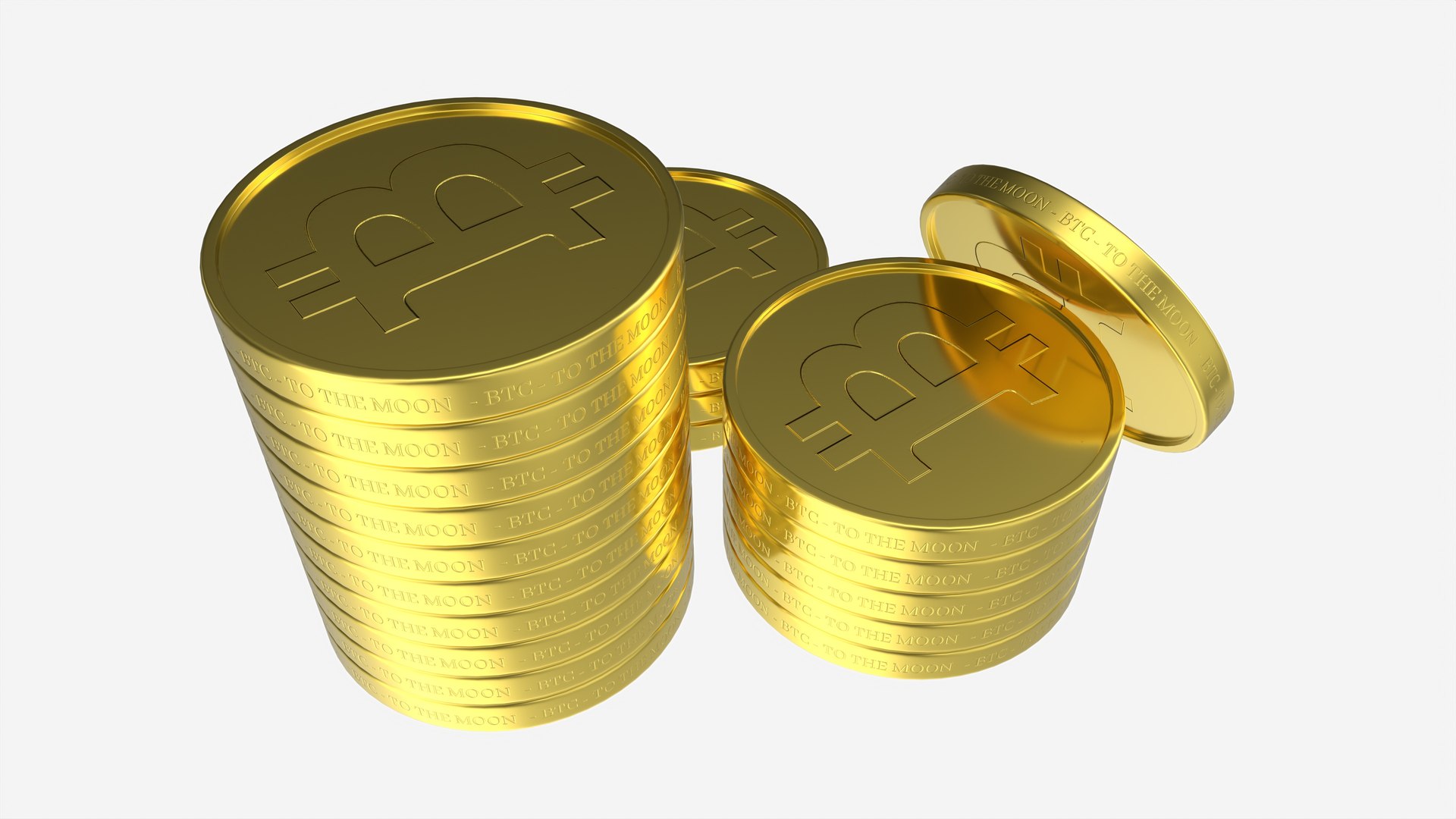 3D model Bitcoin Coin stack - TurboSquid 2108681