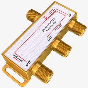 TV Digital Signal 3 Way Coax Cable Splitter 3D model