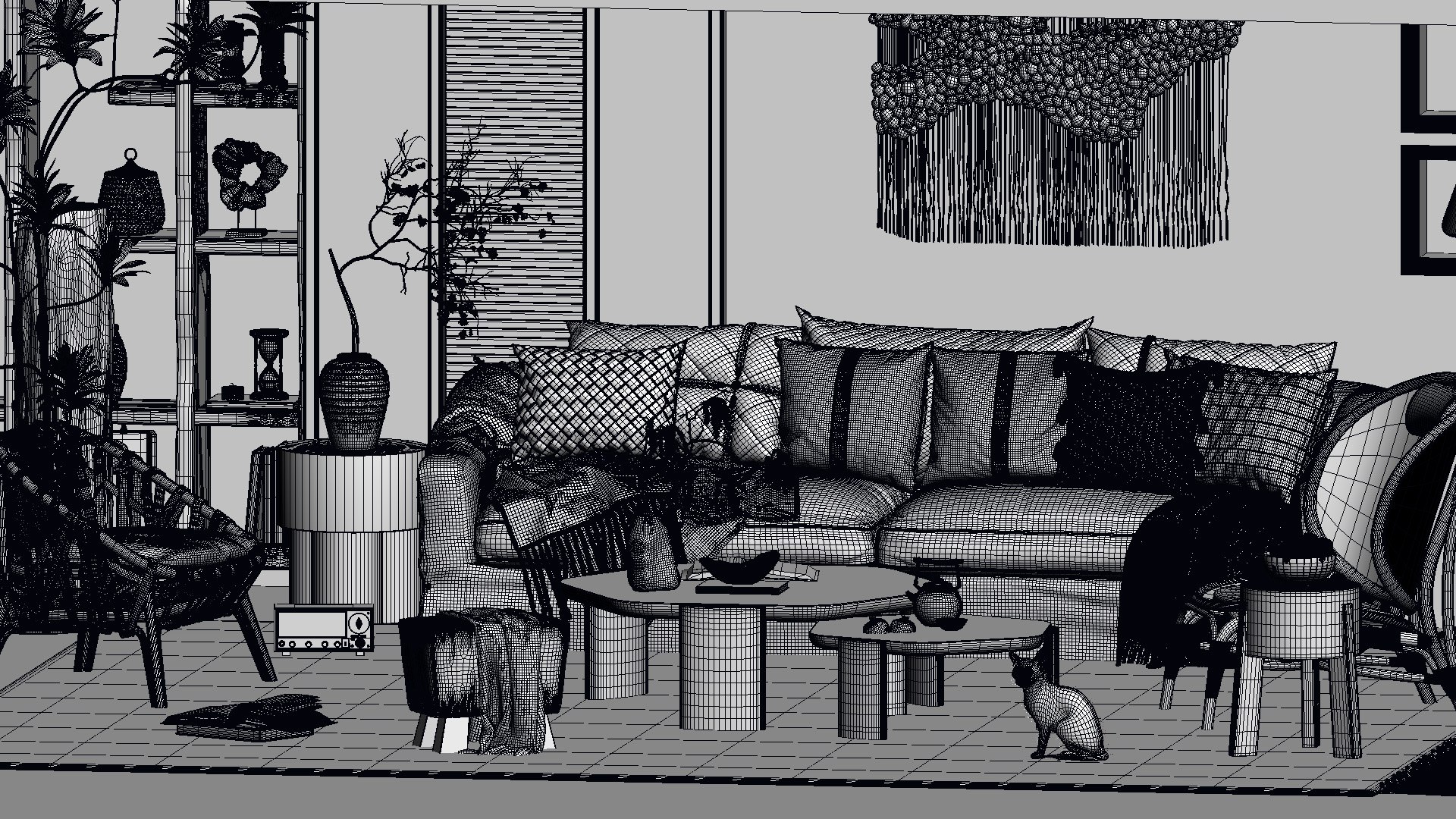 Interior Living Room Scene 35 3D Model VR AR Low-poly 3d Model 3D Model ...