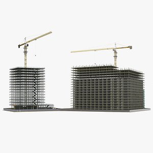 3D model Building Constructions with Equipment Collection