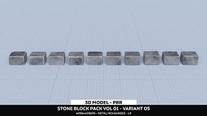 3D Stone Block Pack Vol 01 - Variant 05 model