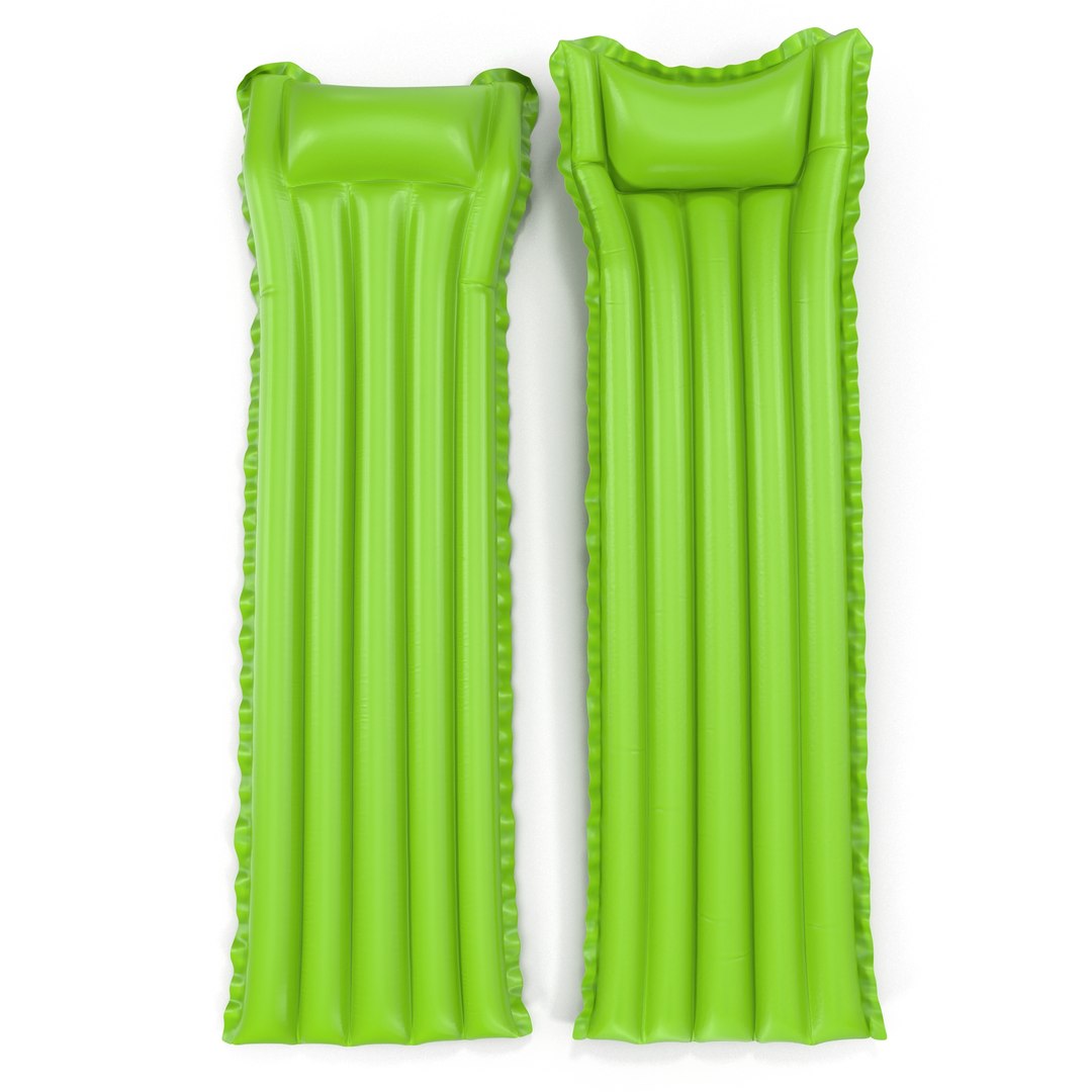 Inflatable Air Mattress 3 Green 3D model preview