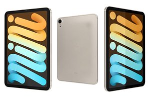 3D model Apple iPad 10 2 2021 9th Gen Starlight Low Poly