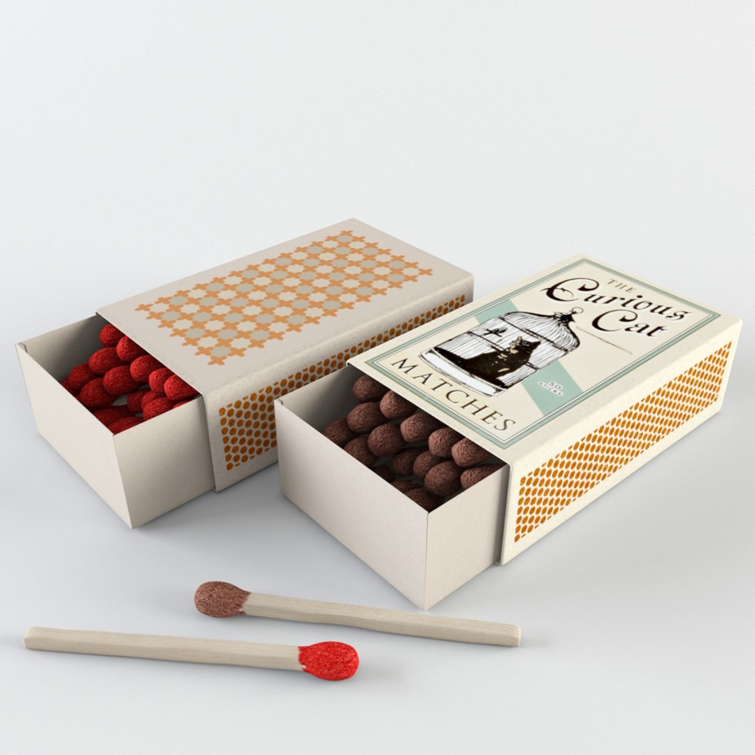 3d Model Matchstick Matchbox Match
