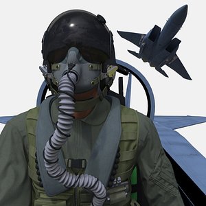 F-15SE Silent Eagle Fighter with Pilot in Flight Battle Position