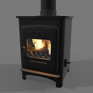 3d model wood burning stove