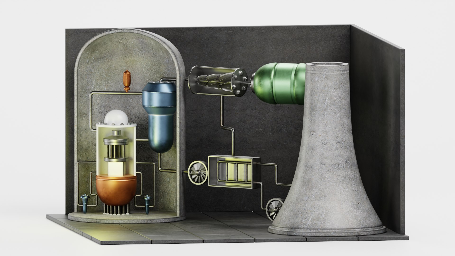 3D Model Nuclear Reactor - Power Plant Isometric - TurboSquid 2368029