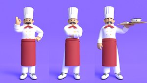 Minimal Chef 3D Cartoon Character