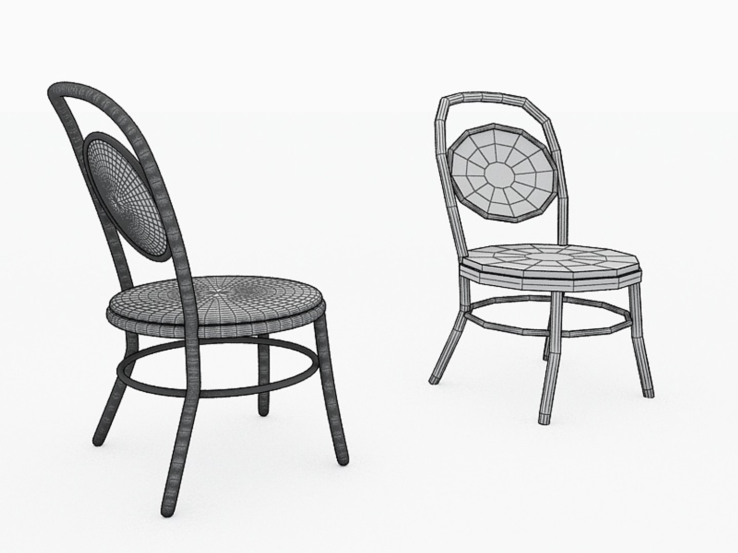 cafe chair black circle 3ds