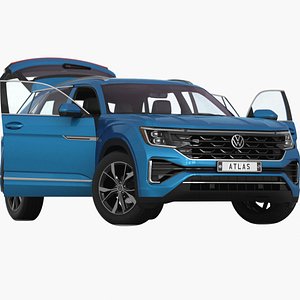 VW Atlas Cross Sport 2024 Opening doors and trunk 3D model