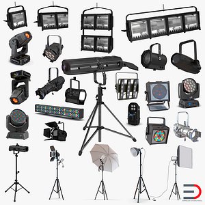 Studio and Stage Lighting 3D Models Collection