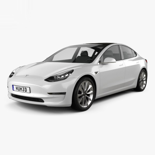 3D model 3 2018 tesla