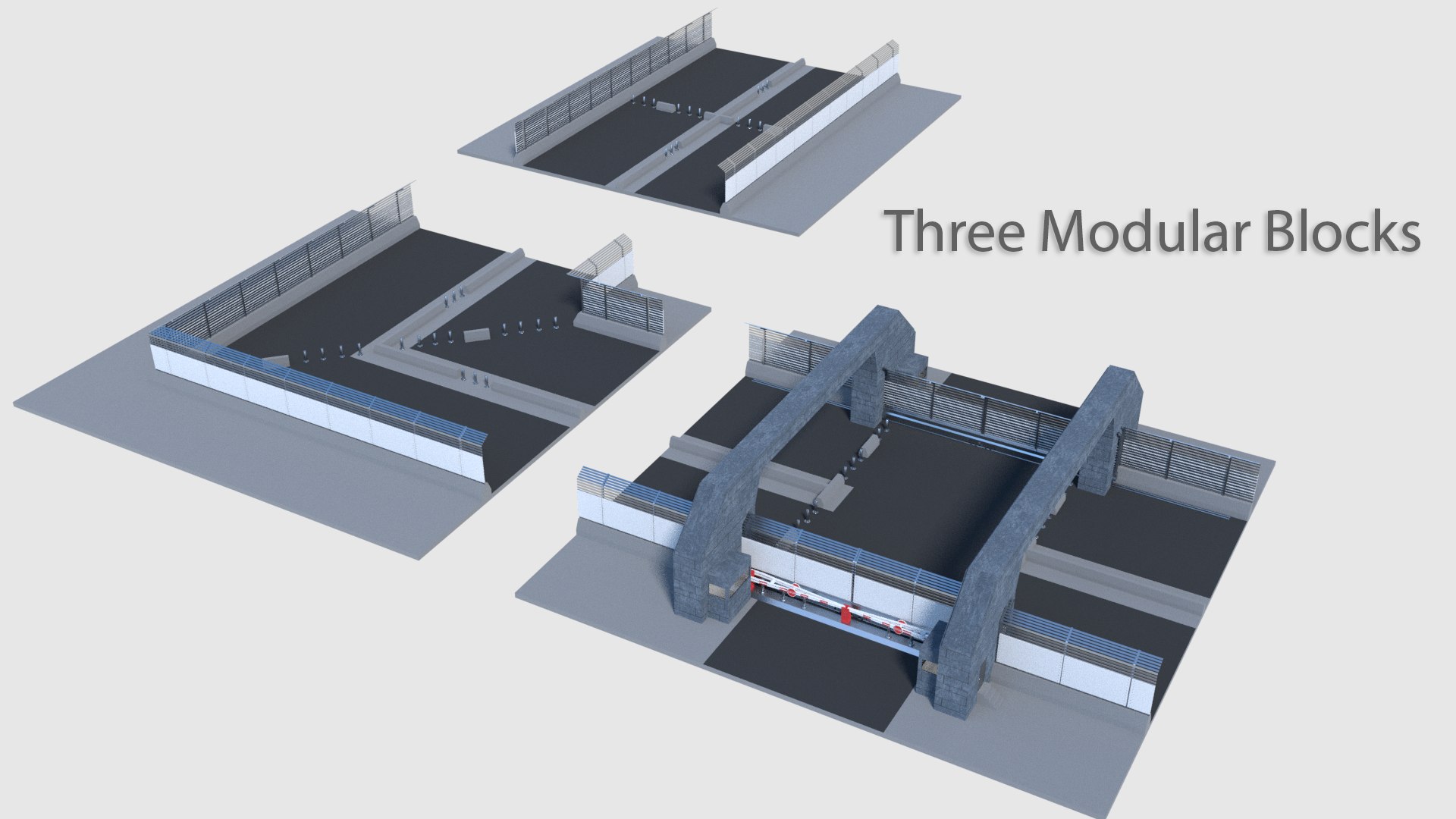 Modular Compound Fence Obj