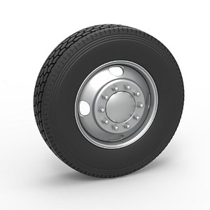 3D Diecast 4 Hole Budd front wheel of old school truck Scale 1 to 25