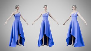 Dress 28 Very Light Blue 3D model