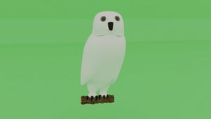 3D A white owl model
