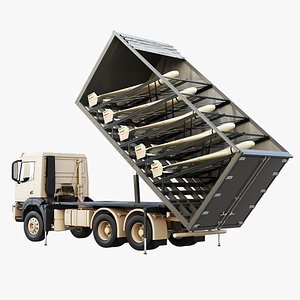 Shahed-136 Drone Launcher Truck - Military UAV Launch System 3D Model
