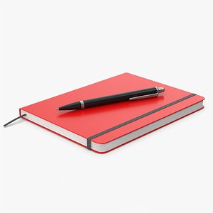 Red Notebook And Pen 3D
