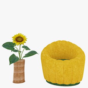 3D model Sunflower and armchair