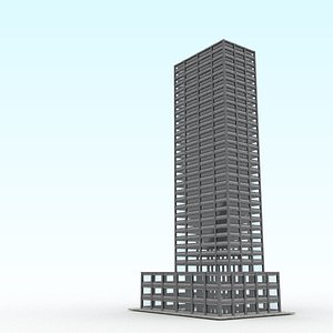 3D model Reinforced concrete high-rise building
