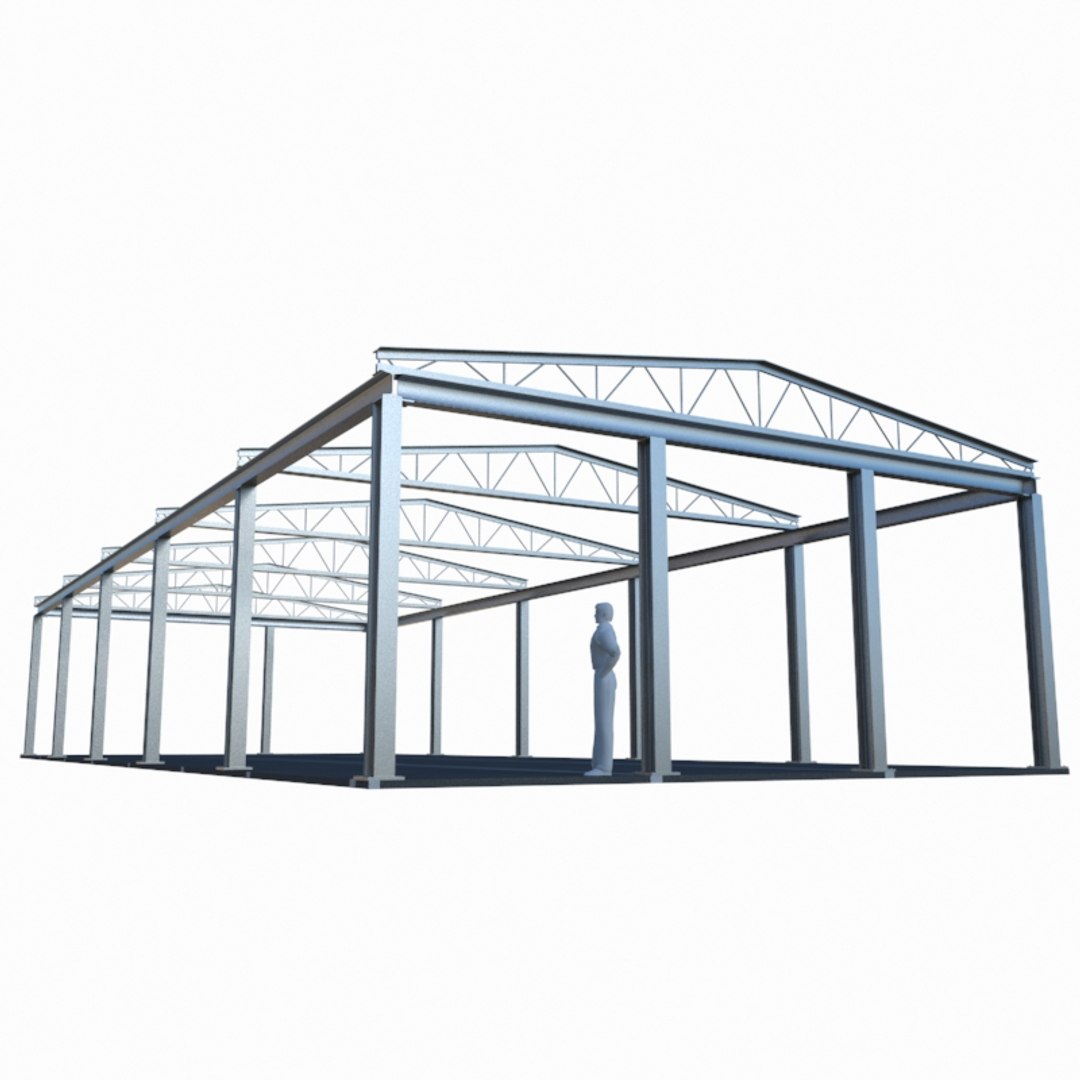 Industrial Building Steel 3d Model