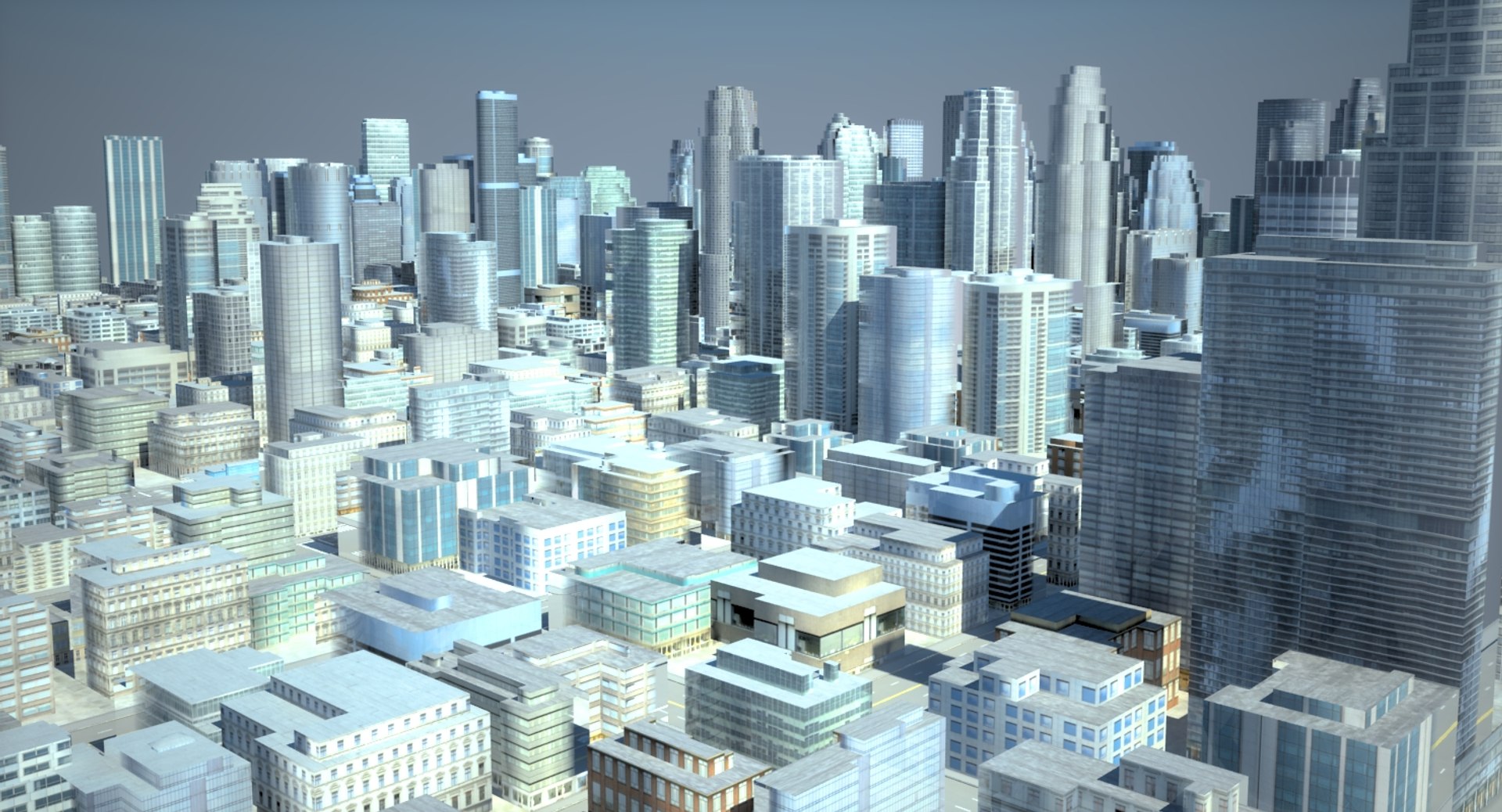 Cityscape Scene Highrise 3d Model