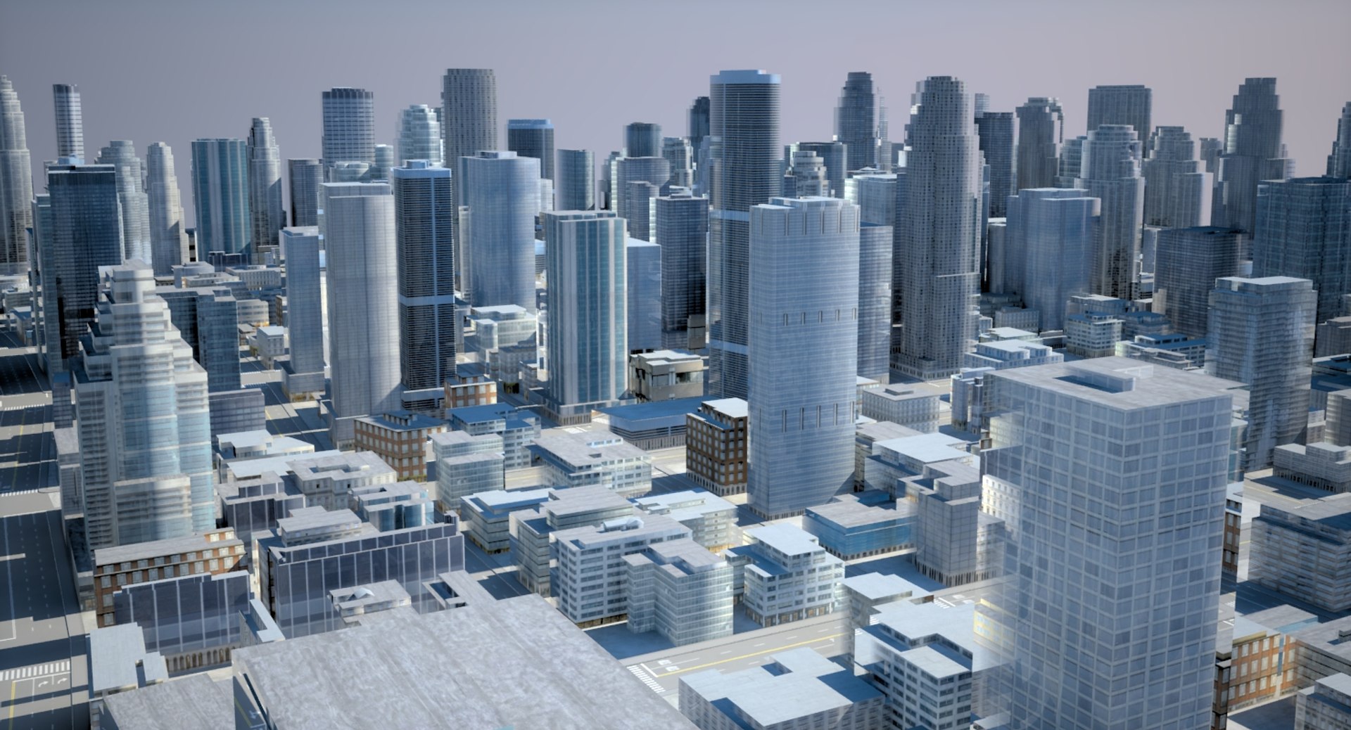 Cityscape Scene Highrise 3d Model