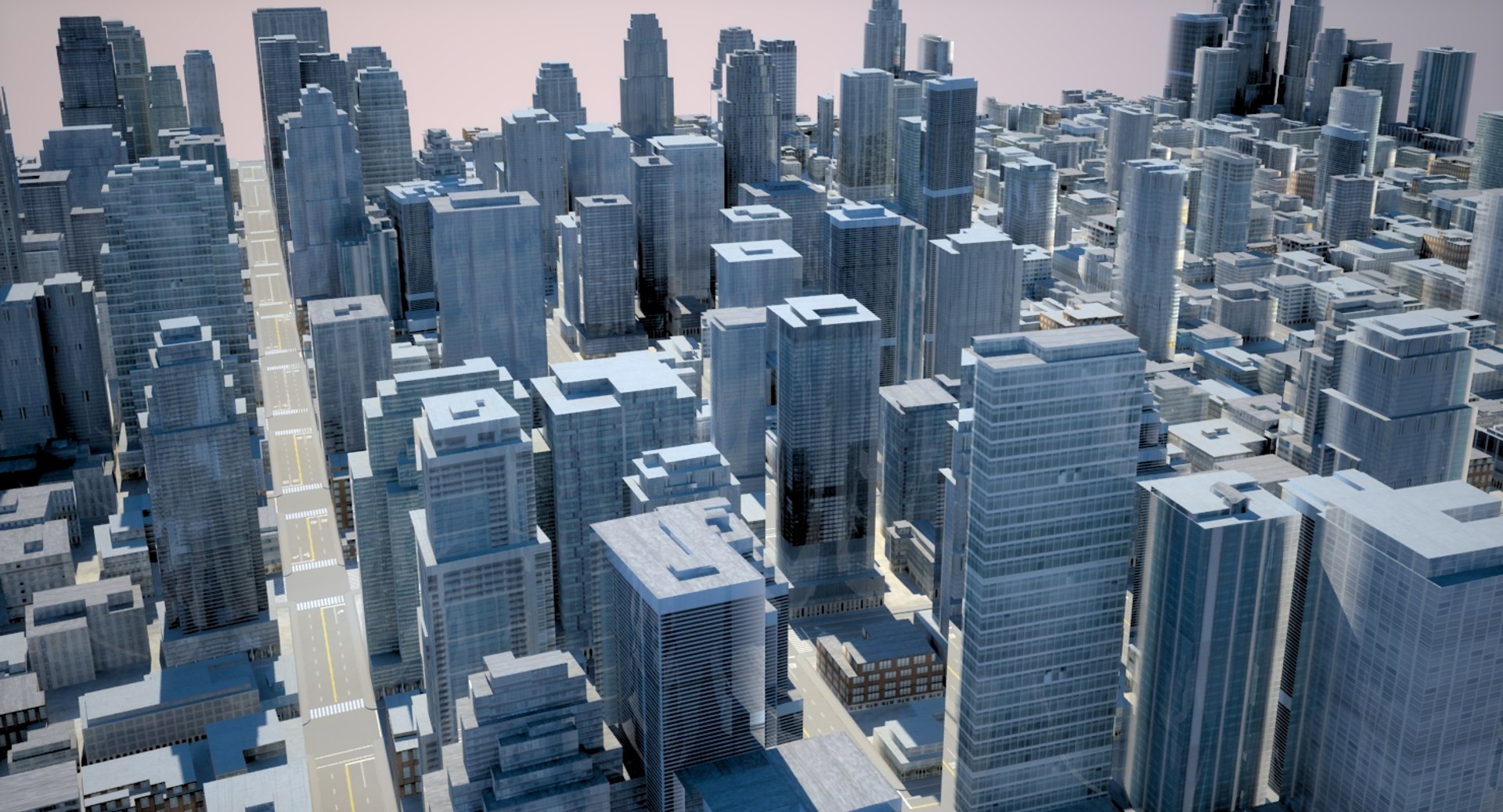 Cityscape Scene Highrise 3d Model