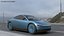 Electric Coupe Car Blue Simplified 3D