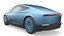 Electric Coupe Car Blue Simplified 3D