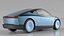 Electric Coupe Car Blue Simplified 3D