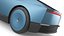 Electric Coupe Car Blue Simplified 3D