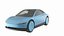 Electric Coupe Car Blue Simplified 3D