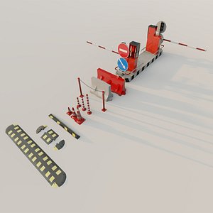 3D Road Block Collections model