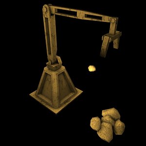 low-poly robotic arm c4d