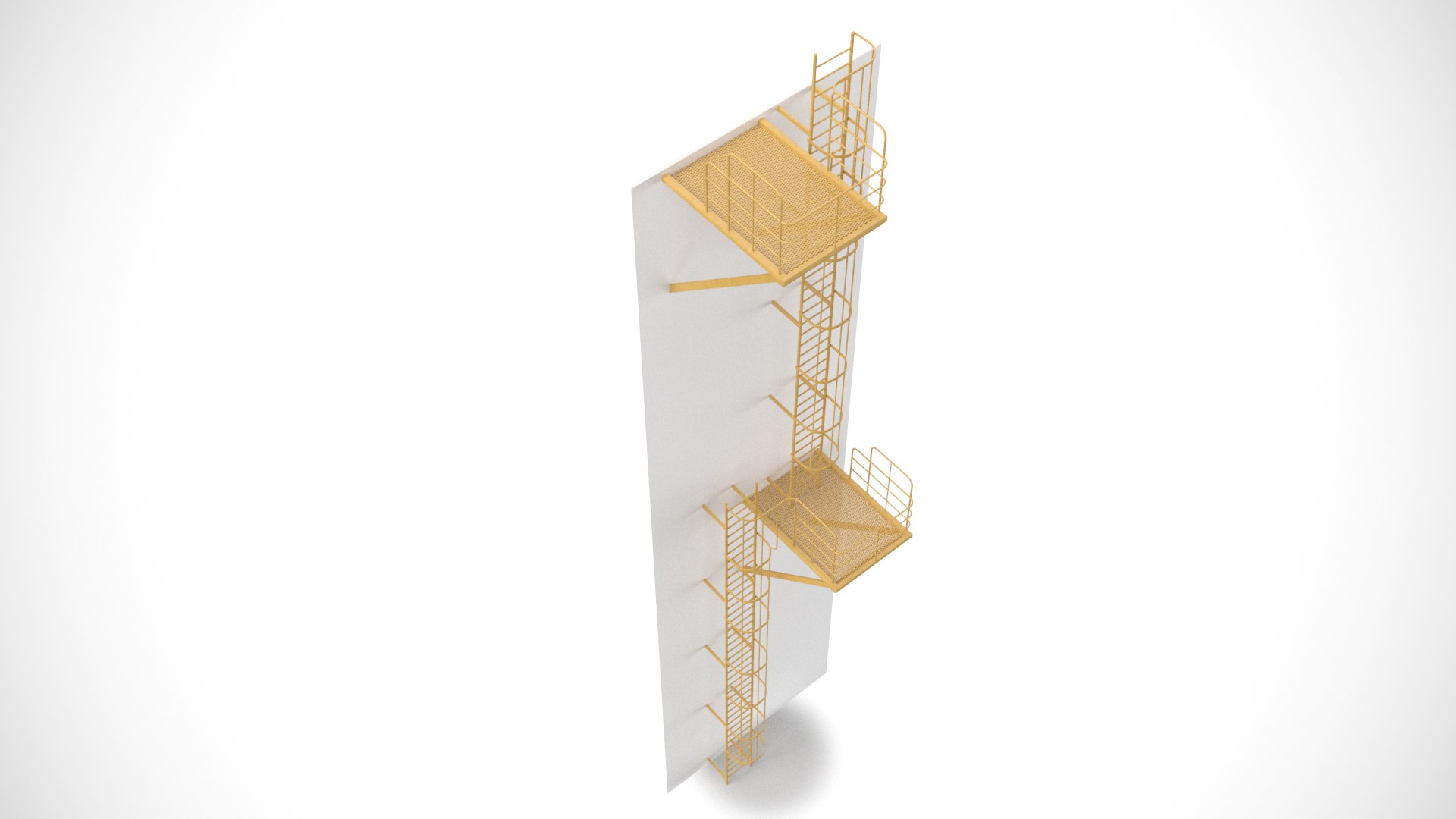 3D Model Vertical Fire Industrial Stair PBR Unwraped - TurboSquid 2396863