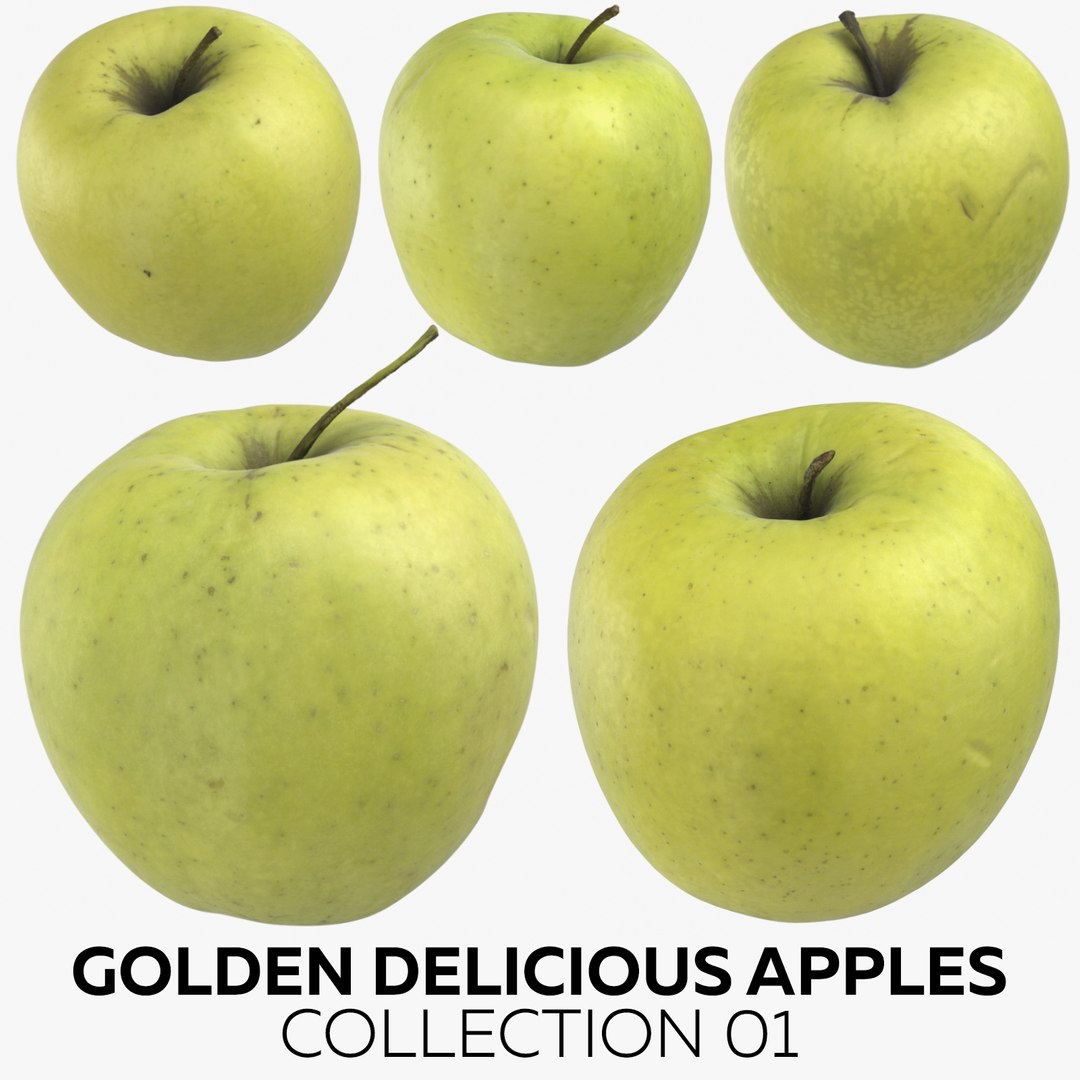 3D golden delicious apples 01 TurboSquid 1467899