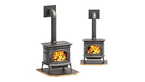 Wood burning stove 3D model