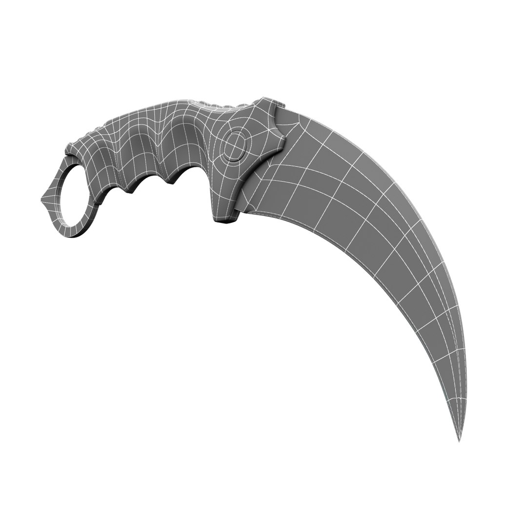 3d model karambit curved knife
