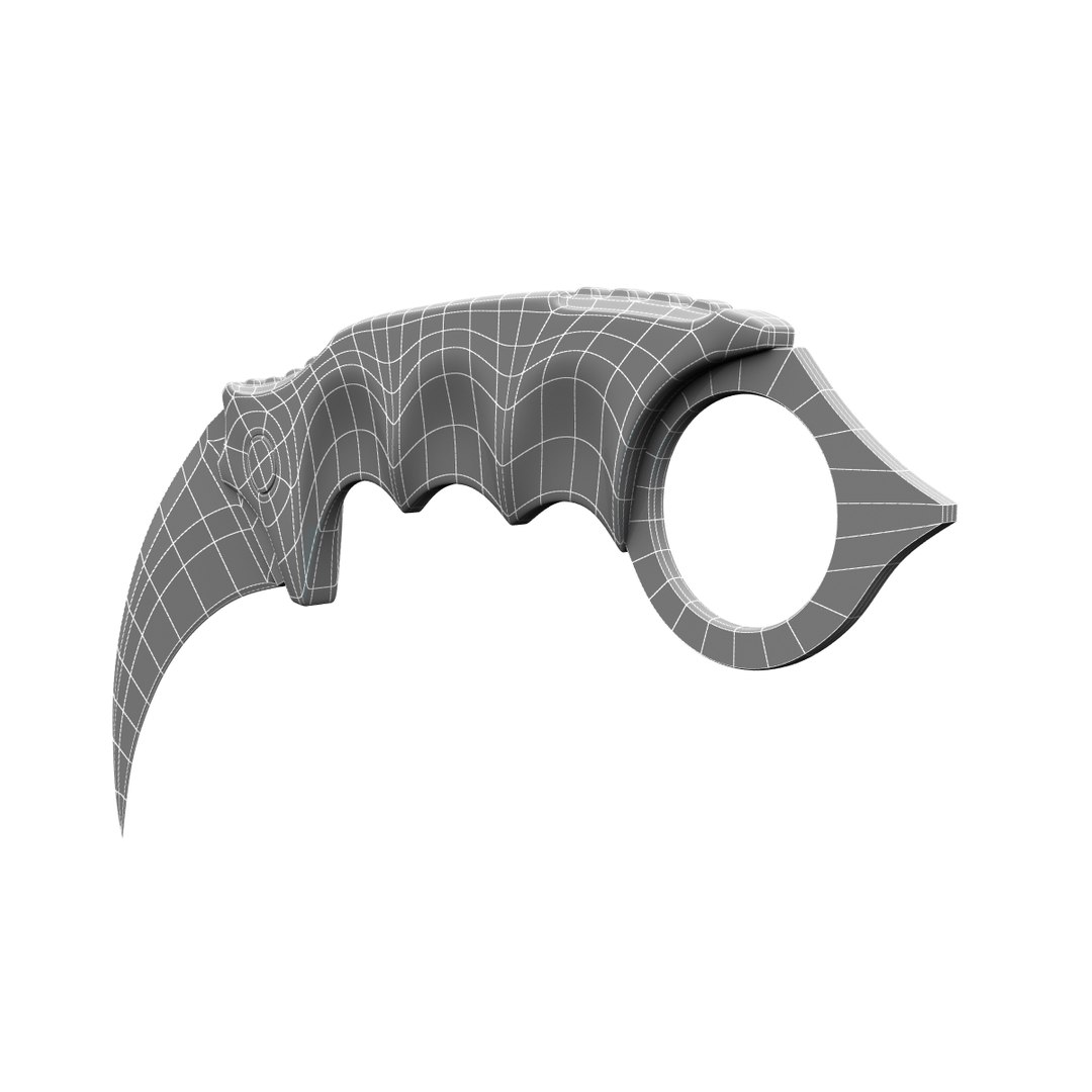 3d model karambit curved knife