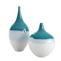 Carla Teal White Vases