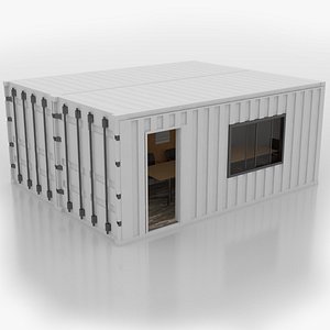 3D Container Construction Site Cabin 1 model