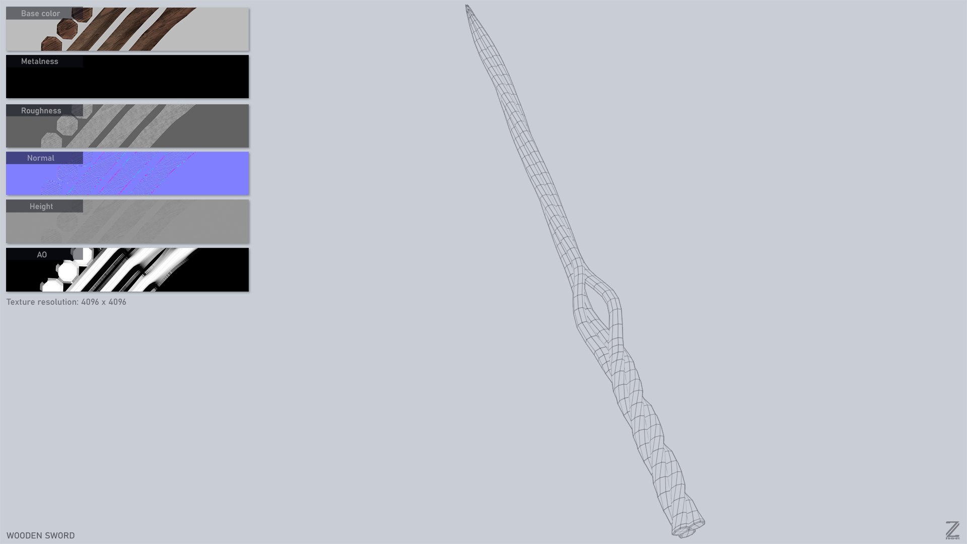 3D Wooden Sword - TurboSquid 2219046